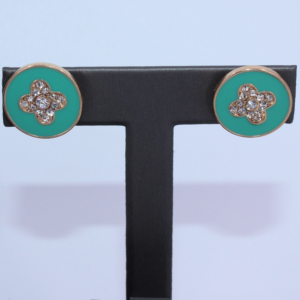 Turquoise Button Shaped Earrings